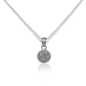 NWOT Tat 2 Dazzling Silver Pave Disc Pendant Necklace